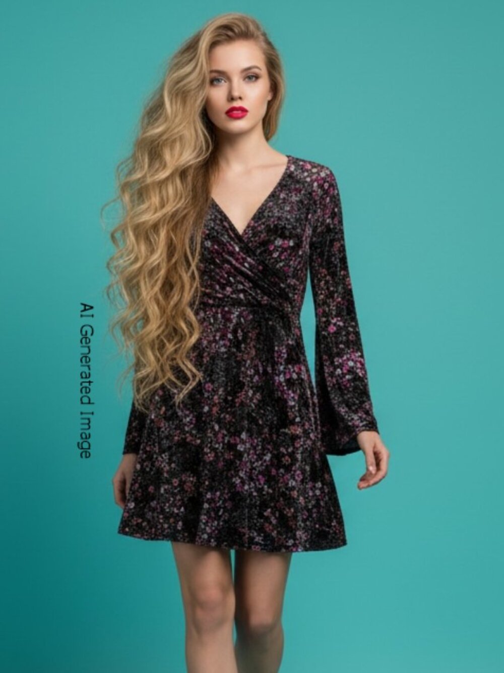 Papillon Purple Black Burnt Out Floral Mini Dress Size XS